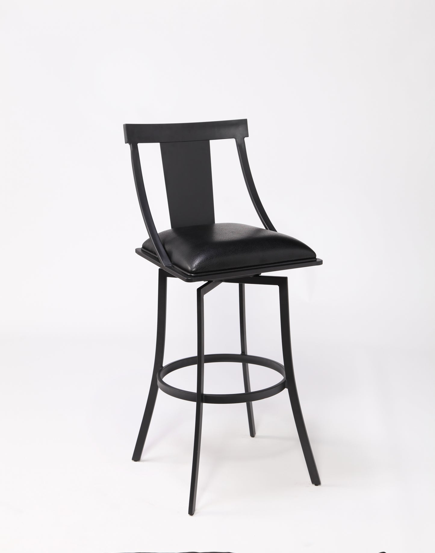 Brisbane Contemporary 26" Counter Height Barstool in Matte Black Finish