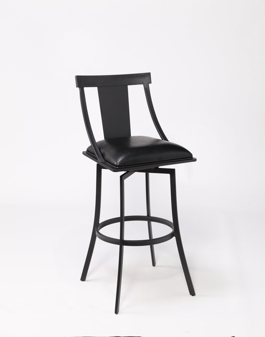 Brisbane Contemporary 26" Counter Height Barstool in Matte Black Finish