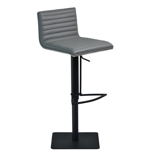 CafÃƒÂ© Adjustable Height Swivel Grey Faux Leather and Grey Walnut Wood Bar Stool