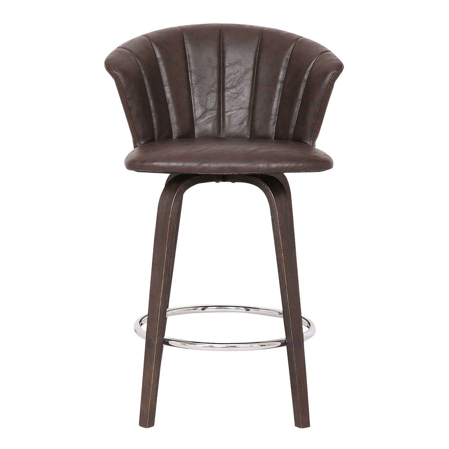 Connie 26" Modern Brown Faux Leather Bar Stool