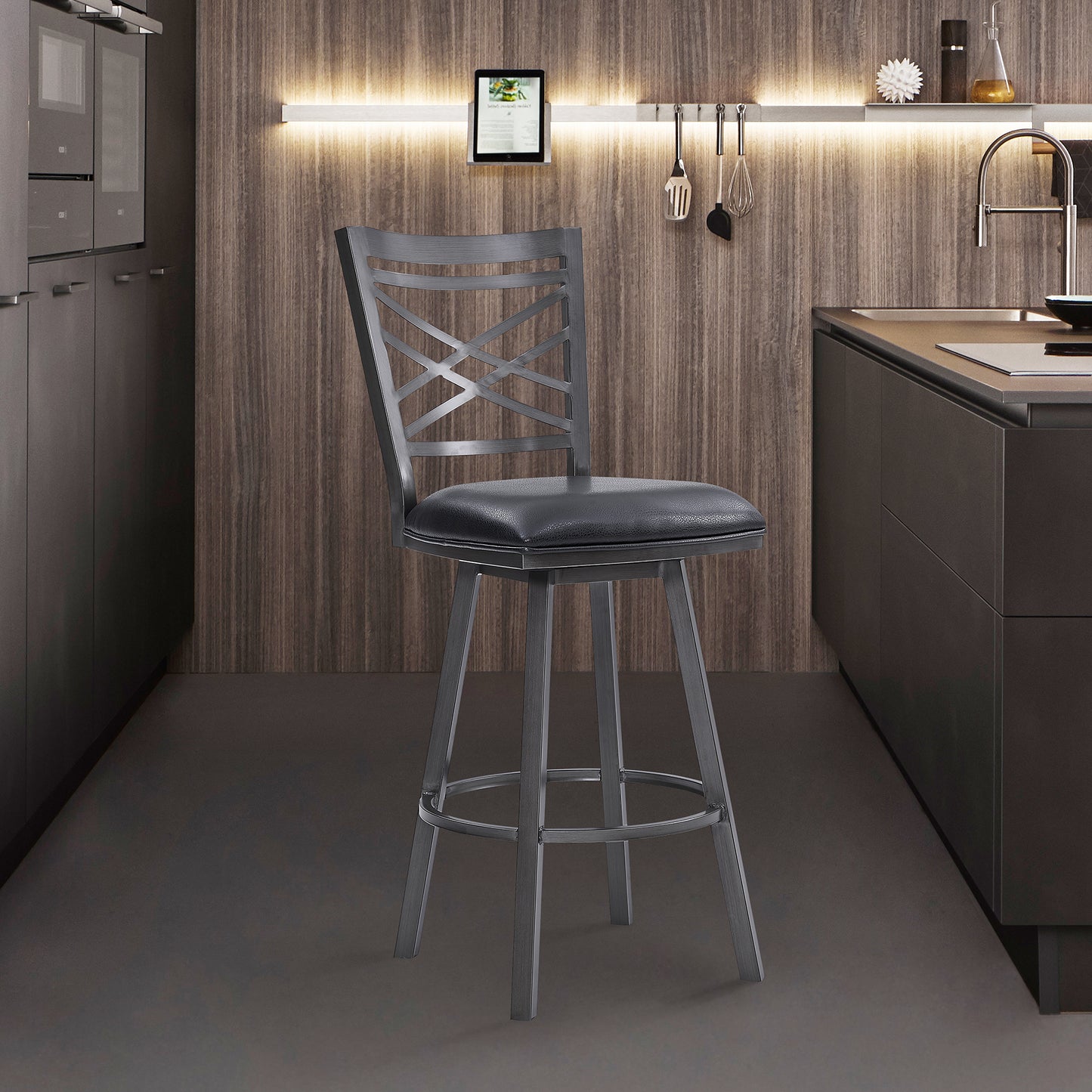 Fargo 26" Counter Height Metal Barstool in Mineral Finish