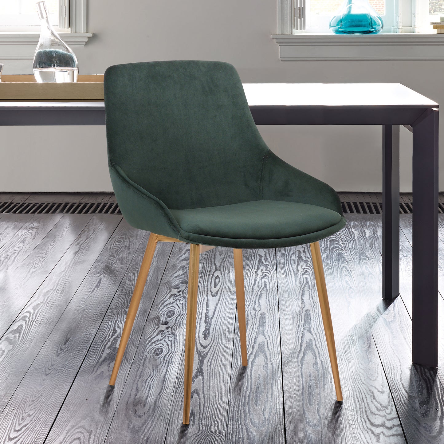 Heidi Green Velvet Dining Accent Chair