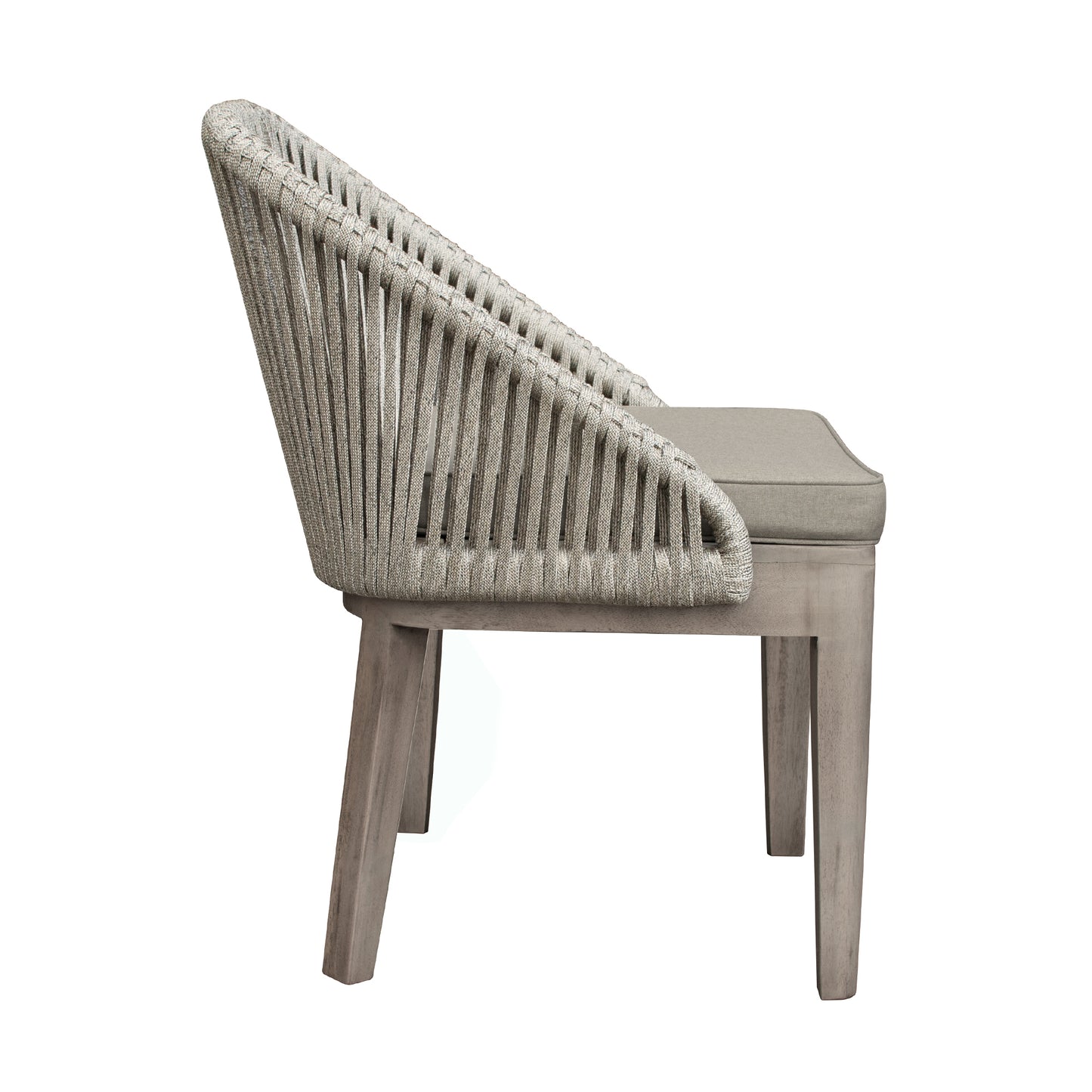 Haiti Patio Outdoor Dining chairs in Grey Acacia Wood and Rope - Set of 2