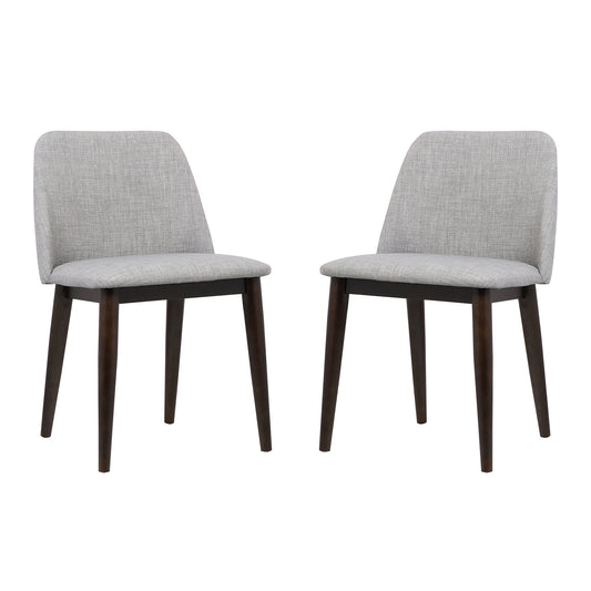 Horizon Contemporary Dining Chair in Light Gray Fabric - Set of 2