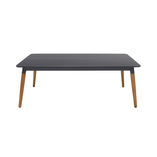 Ipanema Outdoor Dark Grey Rectangular Coffee Table with Teak Legs