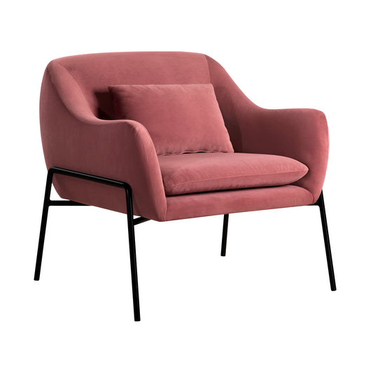 Karen Pink Velvet Modern Accent Chair