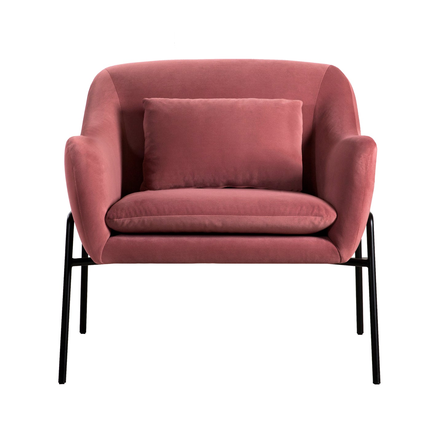 Karen Pink Velvet Modern Accent Chair