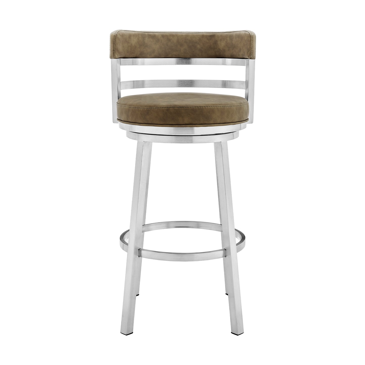 Madrid 26" Counter Height Swivel Green Faux Leather Bar Stool