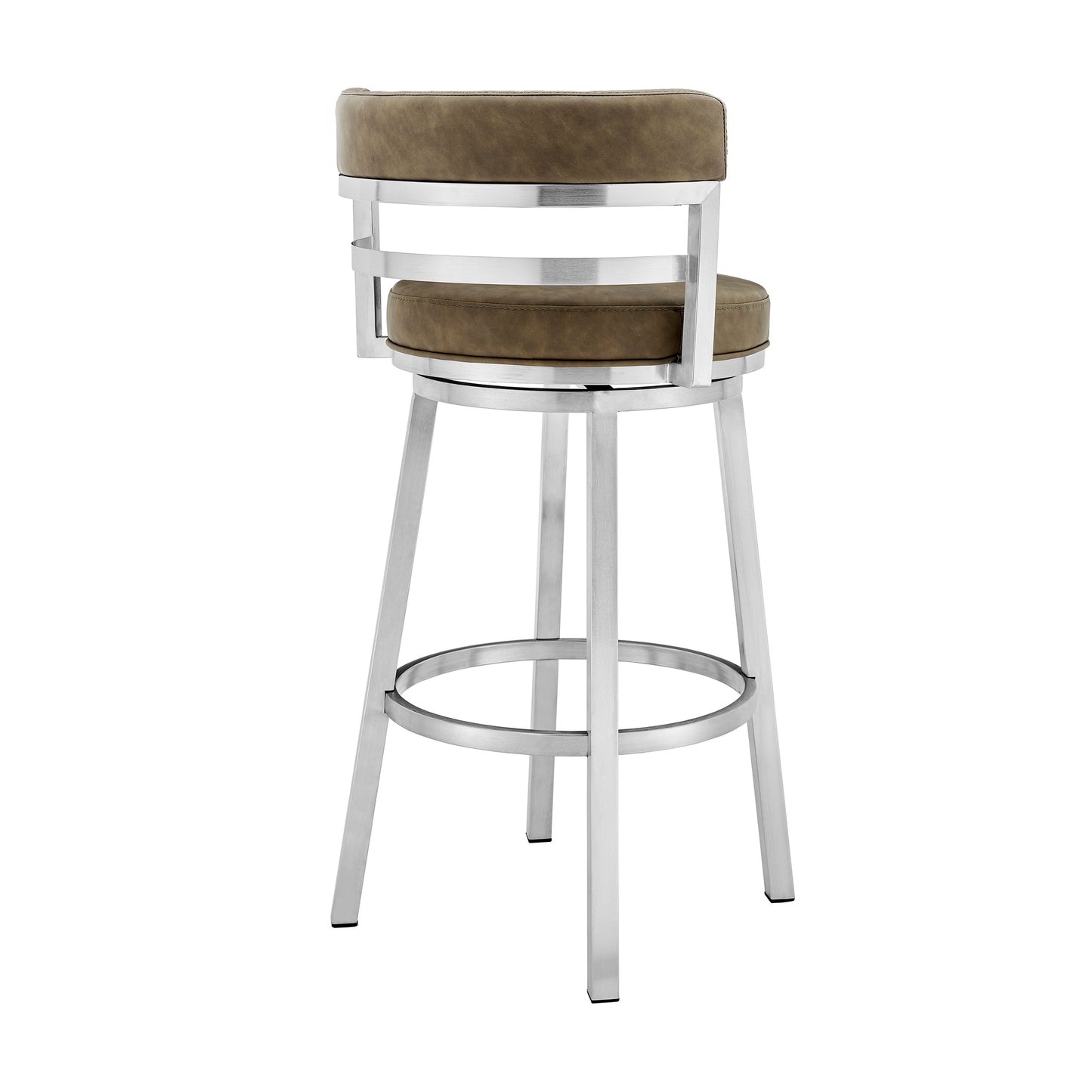 Madrid 26" Counter Height Swivel Green Faux Leather Bar Stool