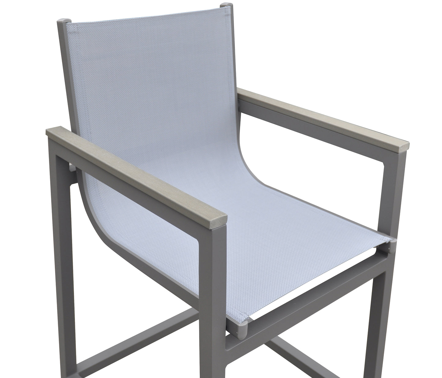 Marina Patio Barstool in Grey Powder Coated Finish