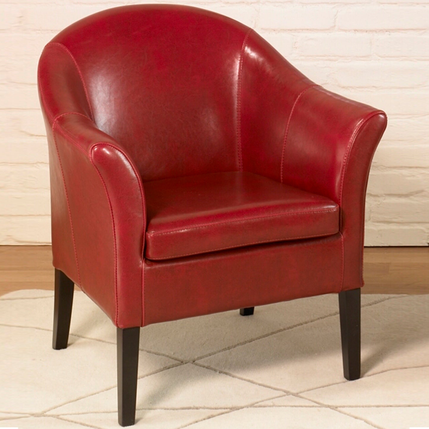 1404 Red Leather Club Chair