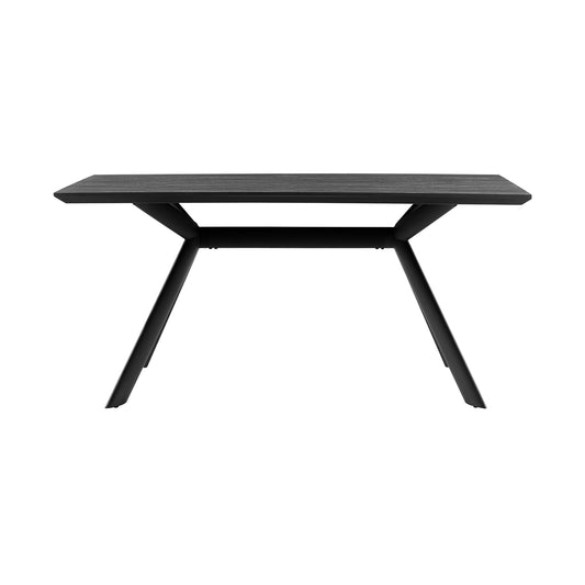 Margot Dark Gray Rectangular Dining Table with Black Finish