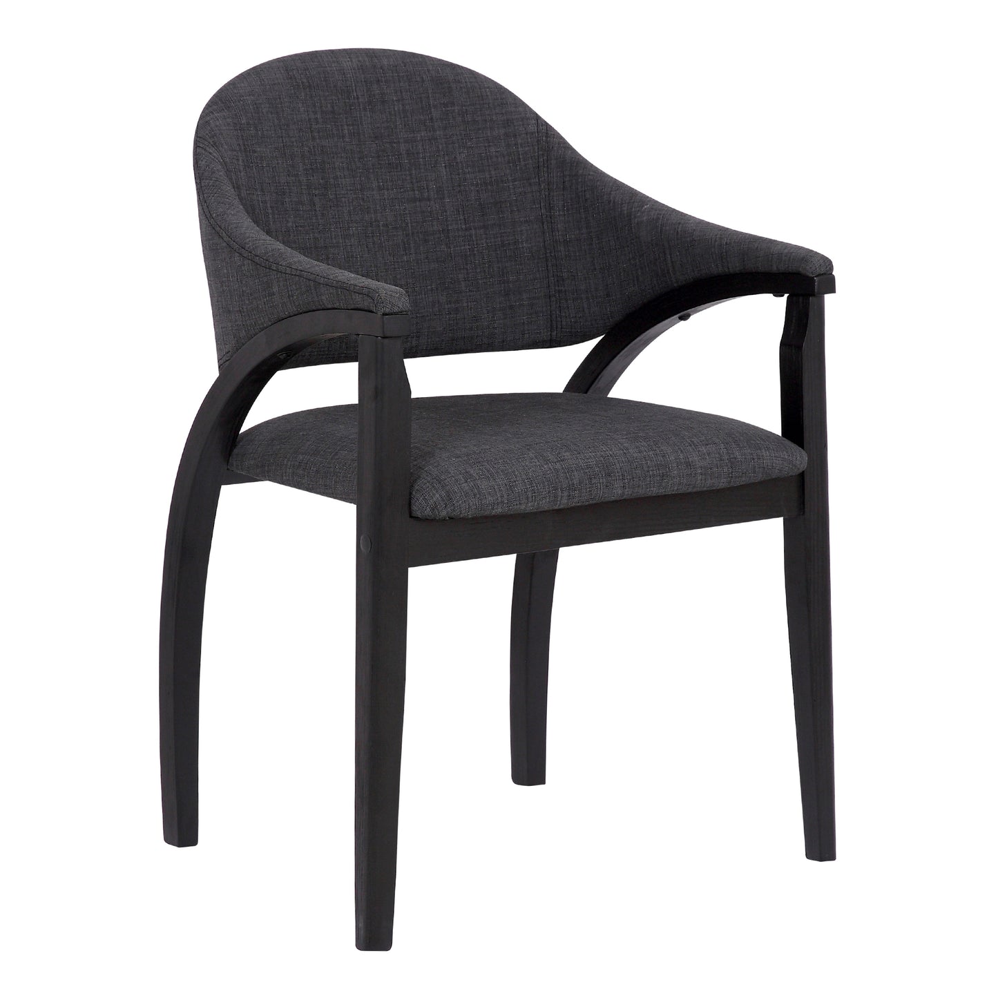 Meadow Contemporary Dining Chair in Black Brush Wood Finish - Set of 2