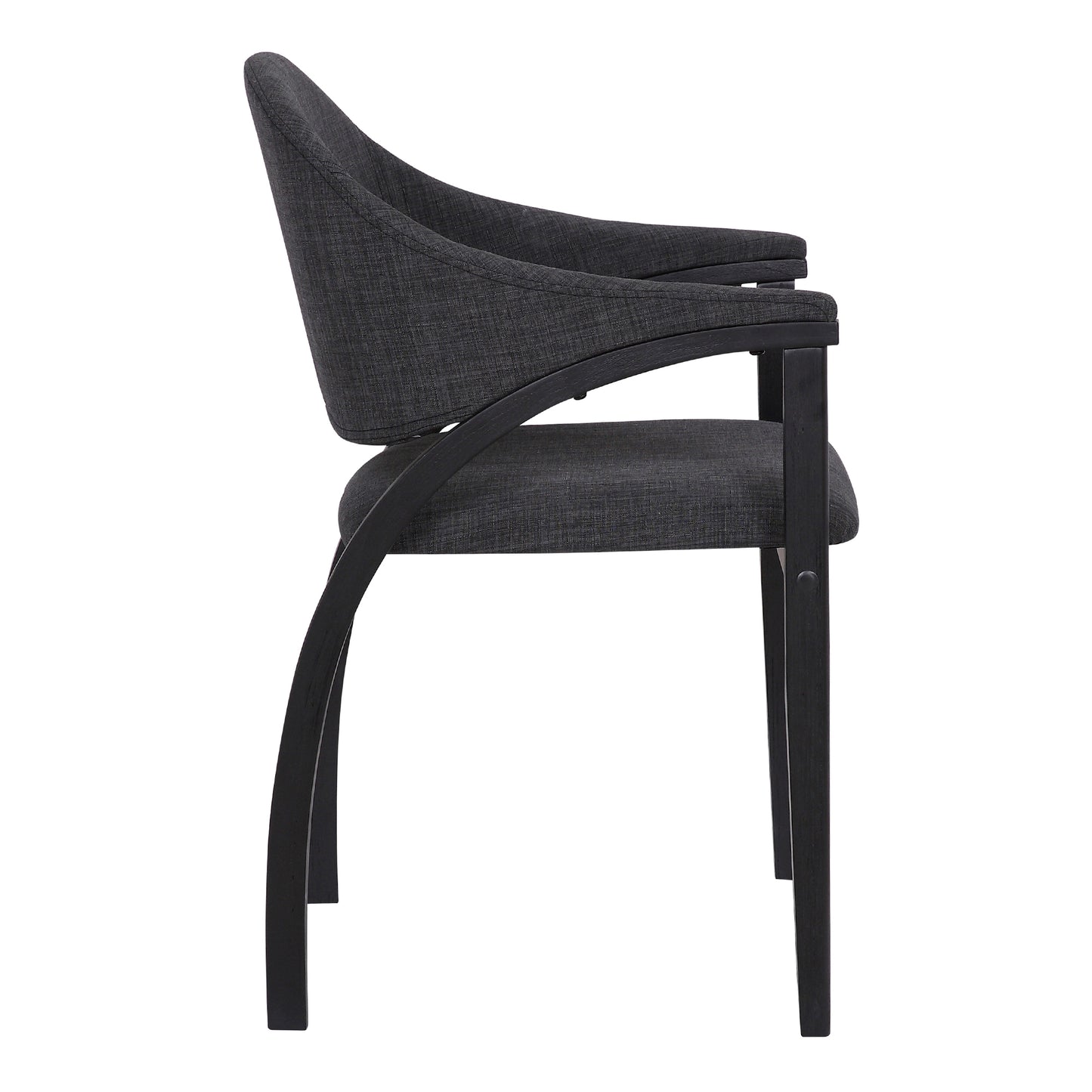 Meadow Contemporary Dining Chair in Black Brush Wood Finish - Set of 2