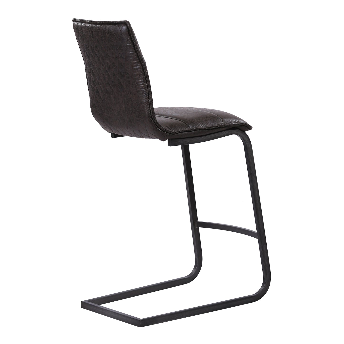 Newark Contemporary 26" Counter Height Barstool in Gray and Espresso Fabric