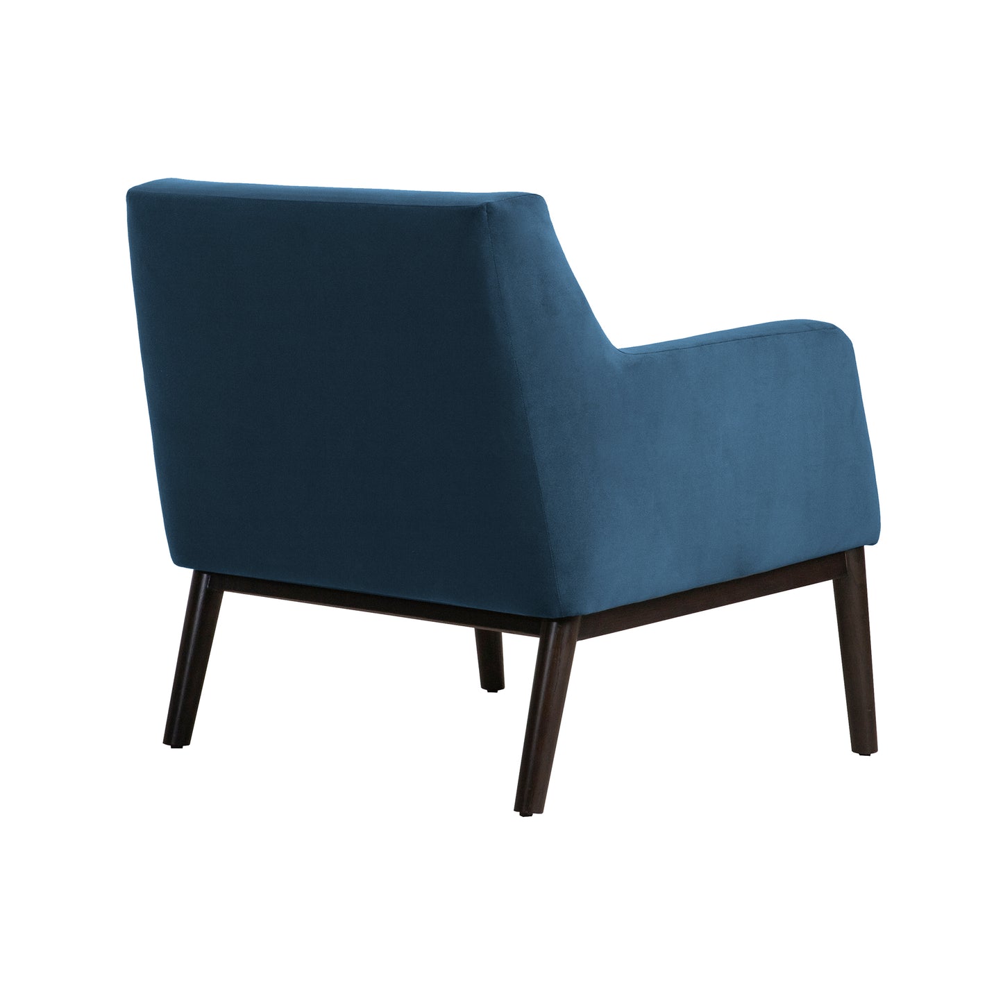 Oliver Blue Velvet Modern Accent Chair with Wood Legs