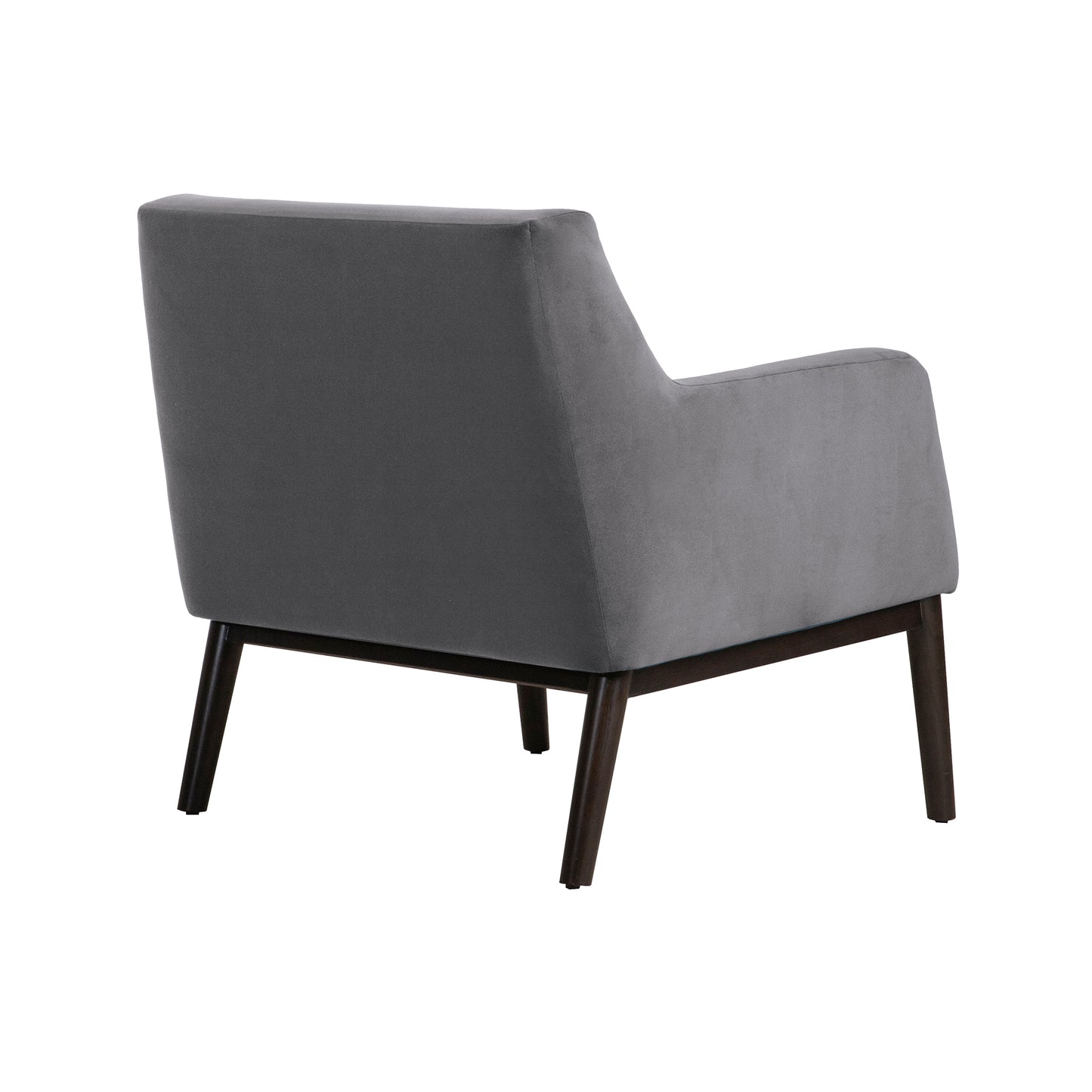 Oliver Gray Velvet Modern Accent Chair with Wood Legs