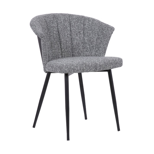 Orchid Dining Chair in Black Powder Coated Finish with Gray Fabric