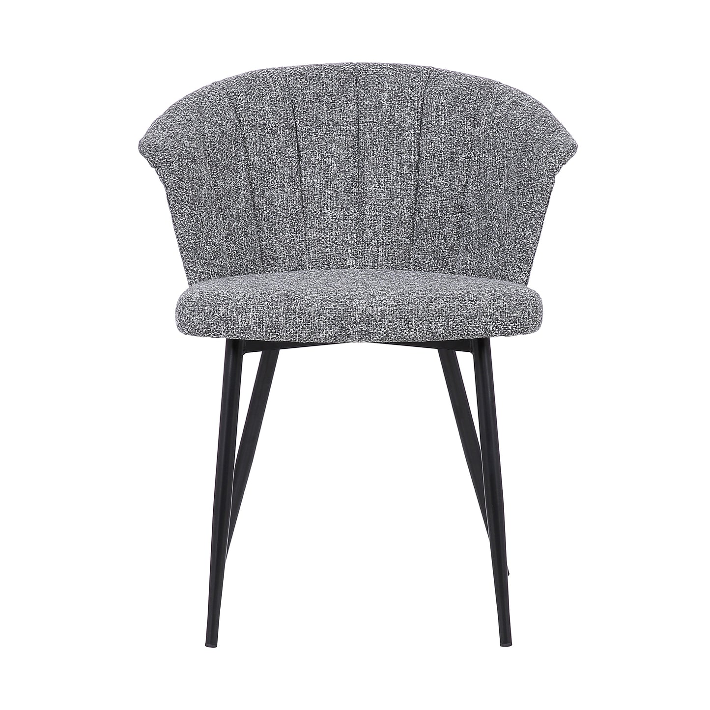 Orchid Dining Chair in Black Powder Coated Finish with Gray Fabric