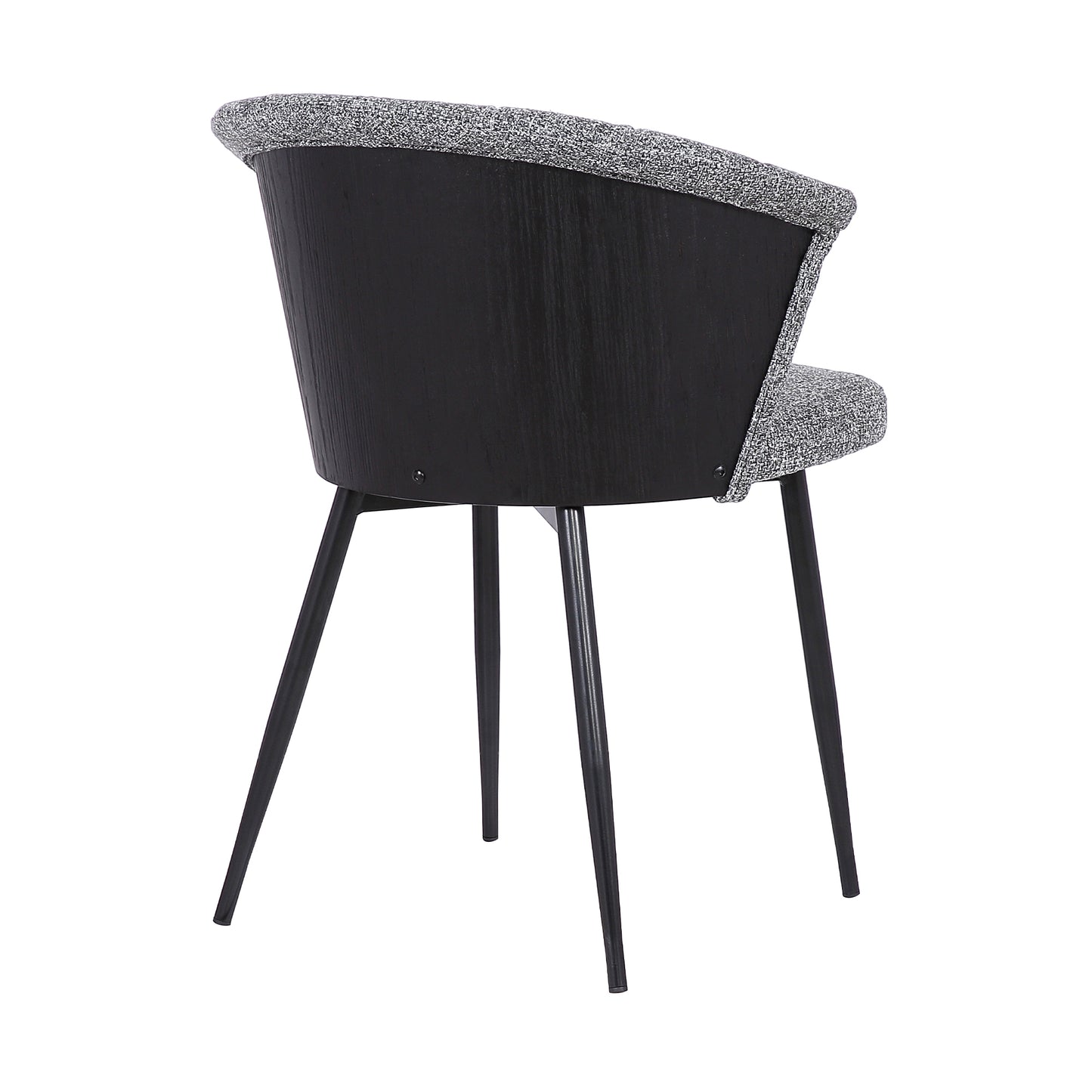 Orchid Dining Chair in Black Powder Coated Finish with Gray Fabric