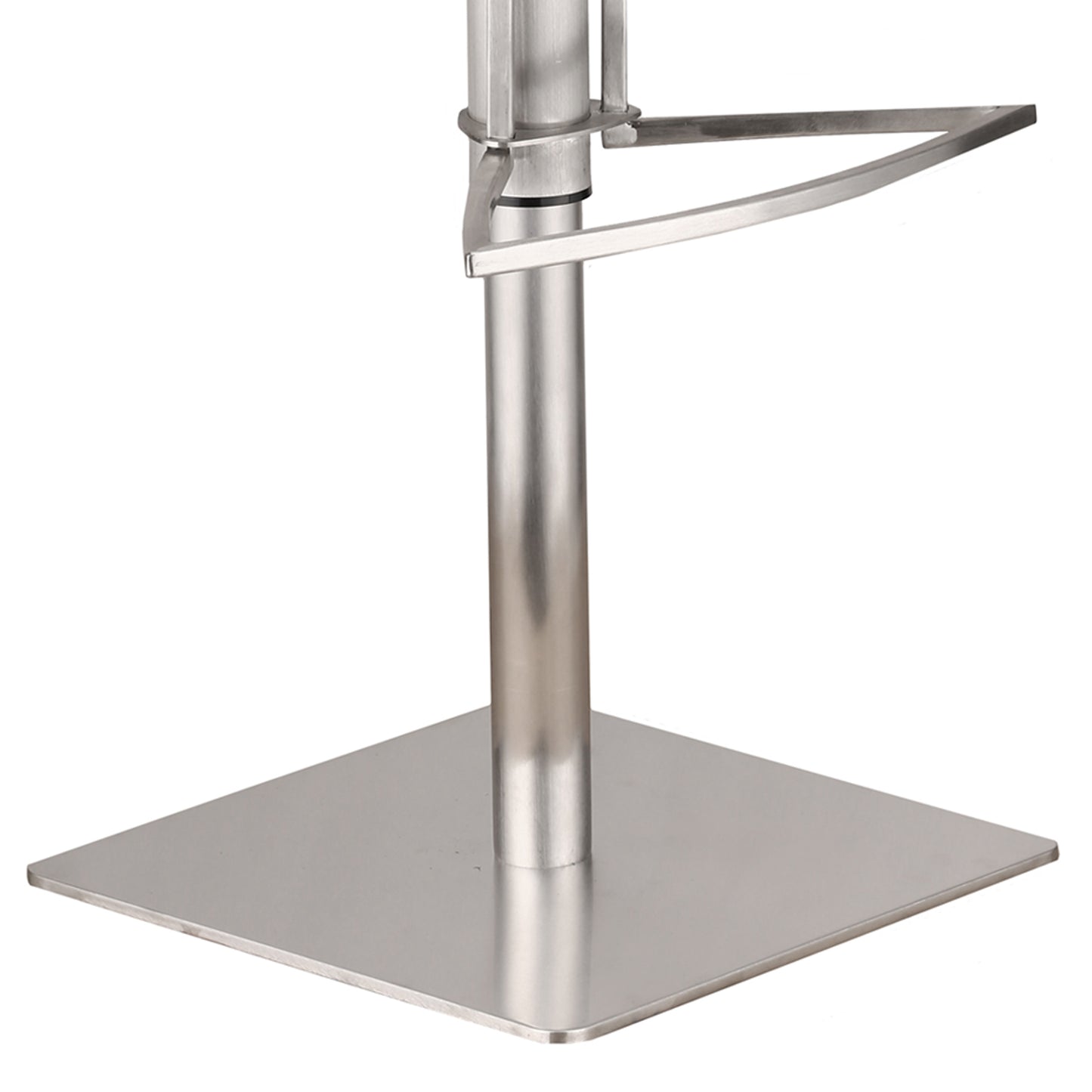 Oslo Adjustable Brushed Stainless Steel Barstool in Gray Faux Leather