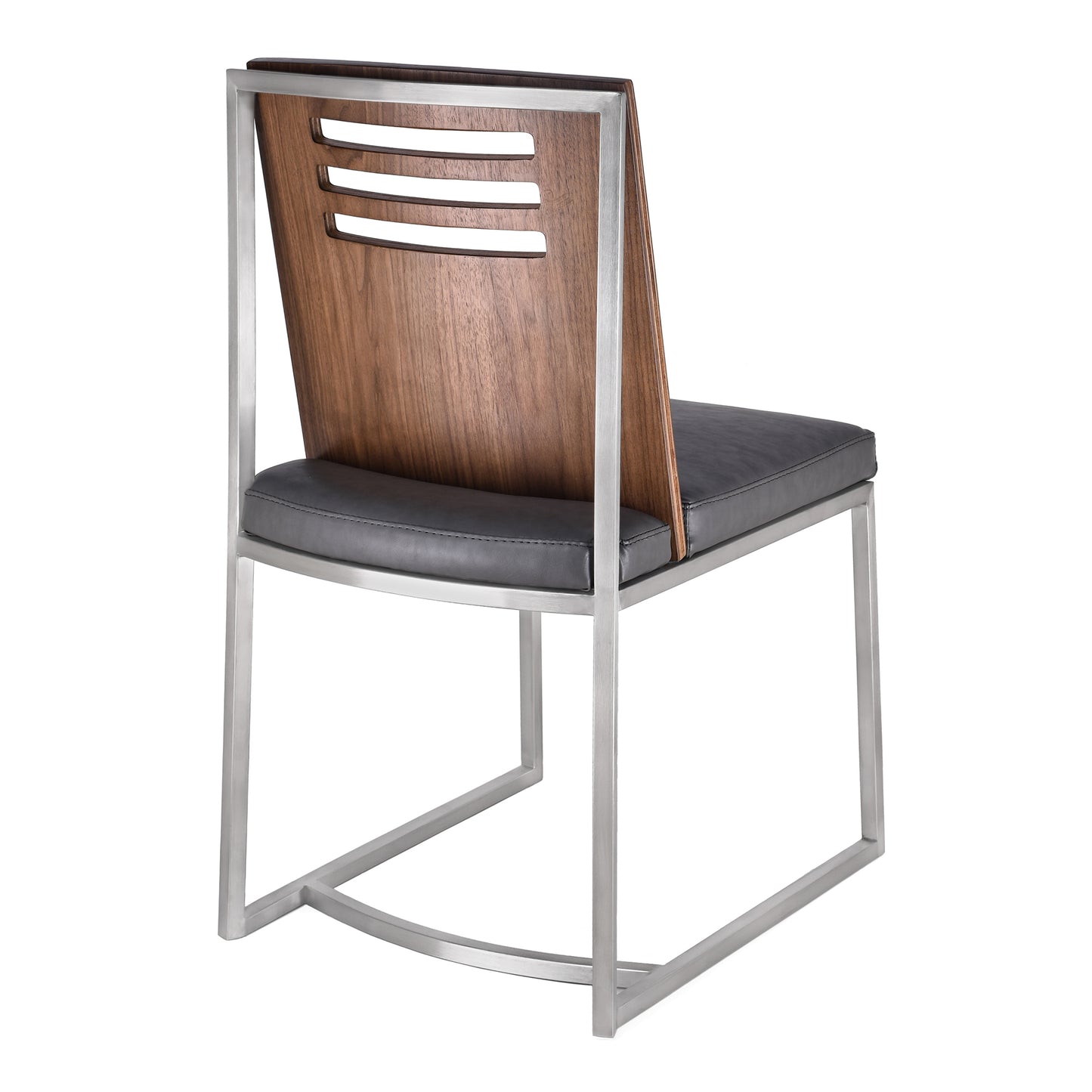 Oxford Dining Chair in Brushed Stainless Steel - Set of 2
