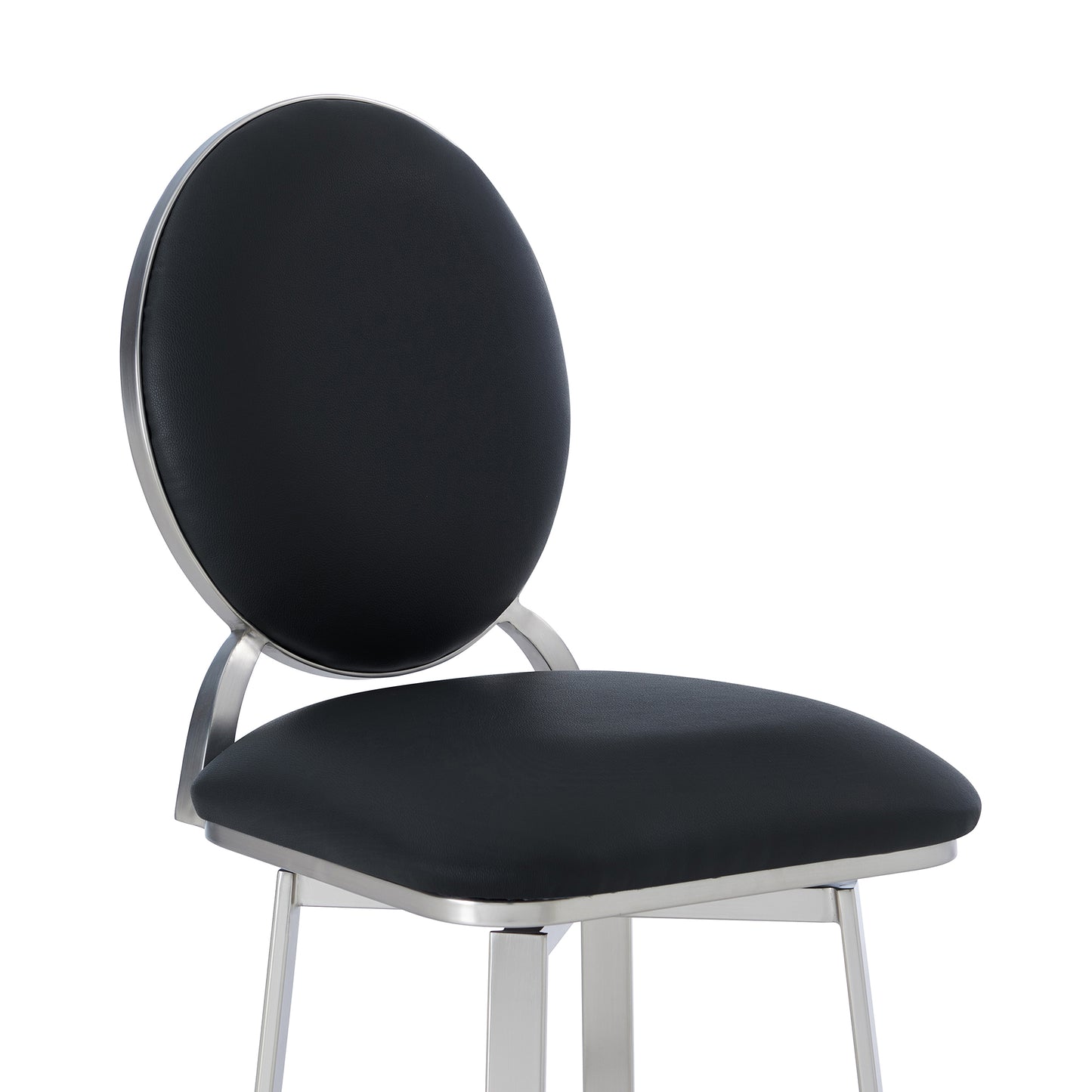 Pia Contemporary 30" Bar Height Barstool in Brushed Stainless Steel Finish