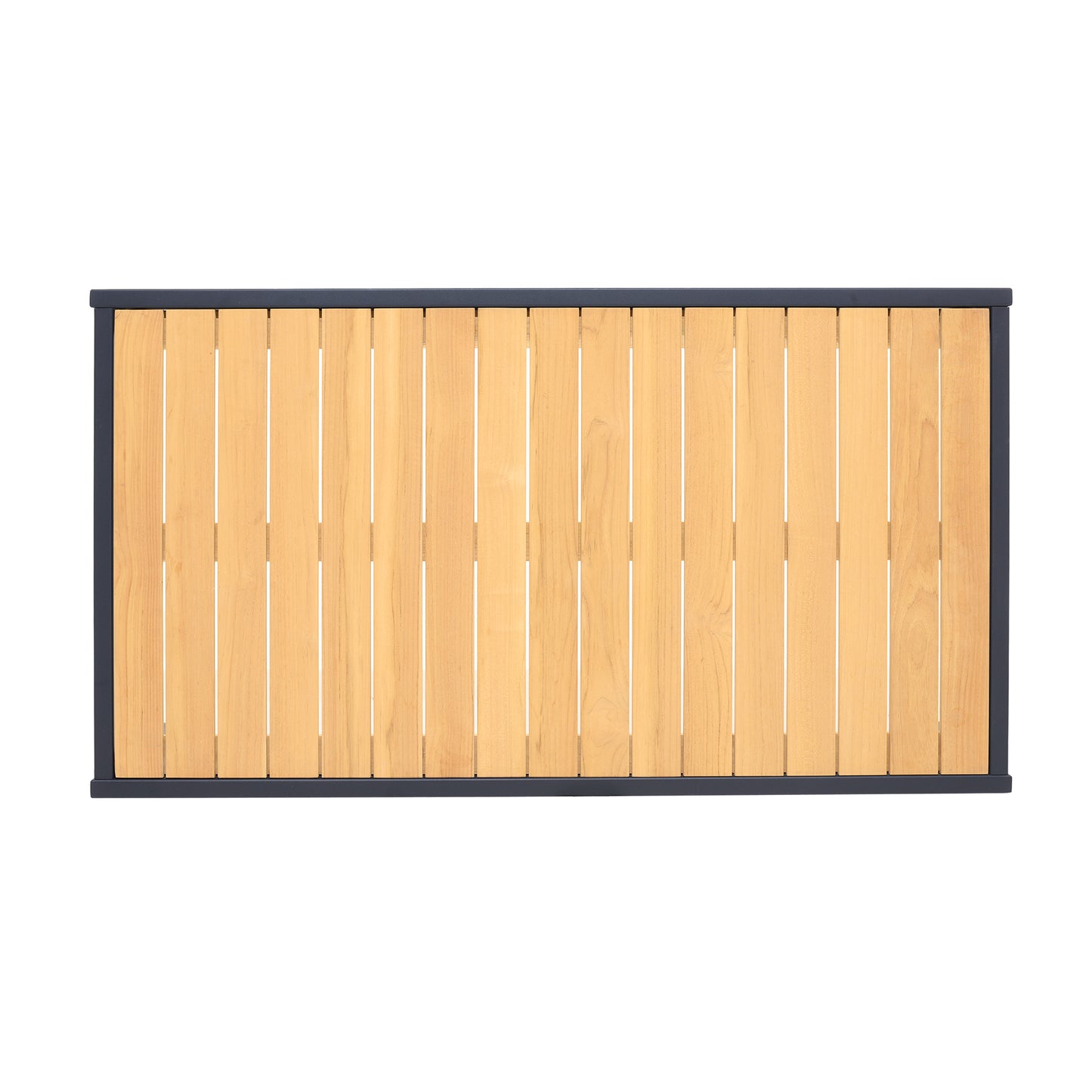 Palau Outdoor Coffee Table in Dark Grey with Natural Teak Wood Top