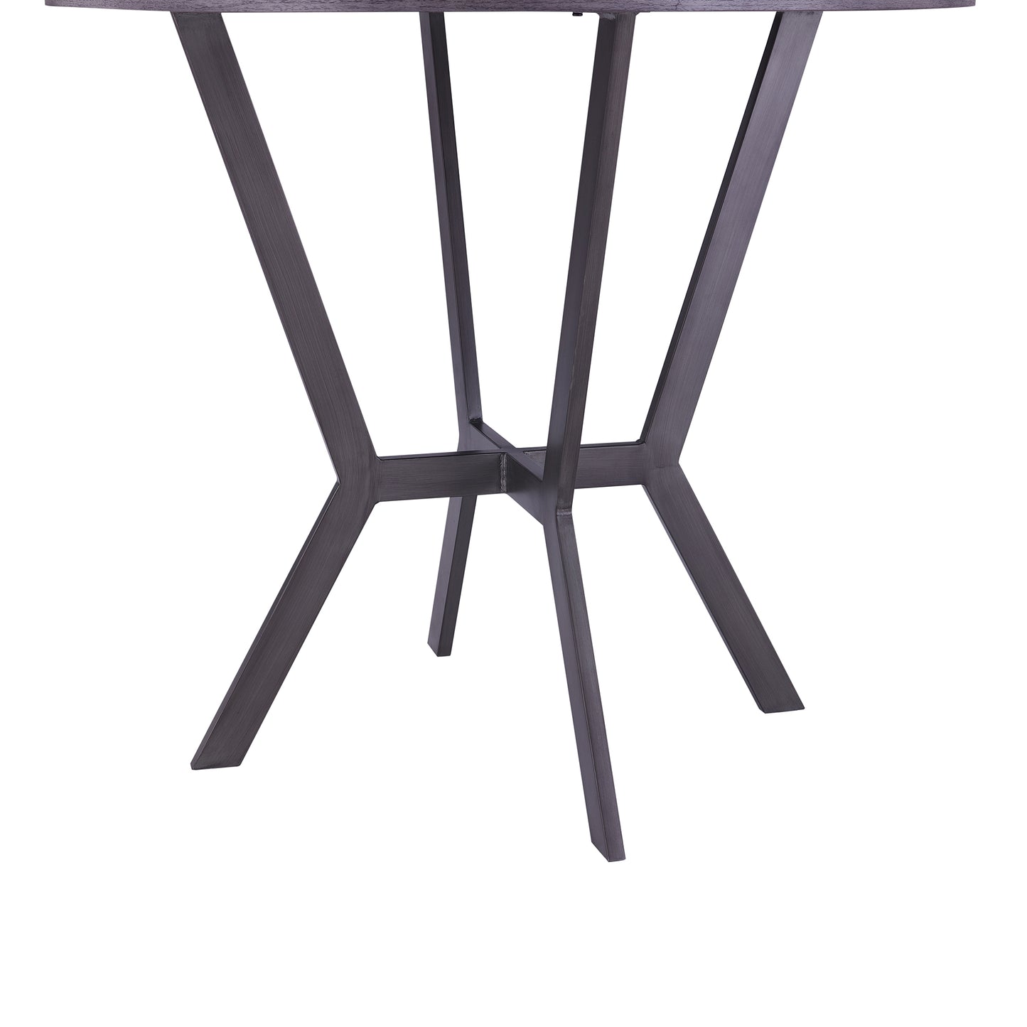 Pike Contemporary Bar Table in Mineral Finish and Gray Walnut Top