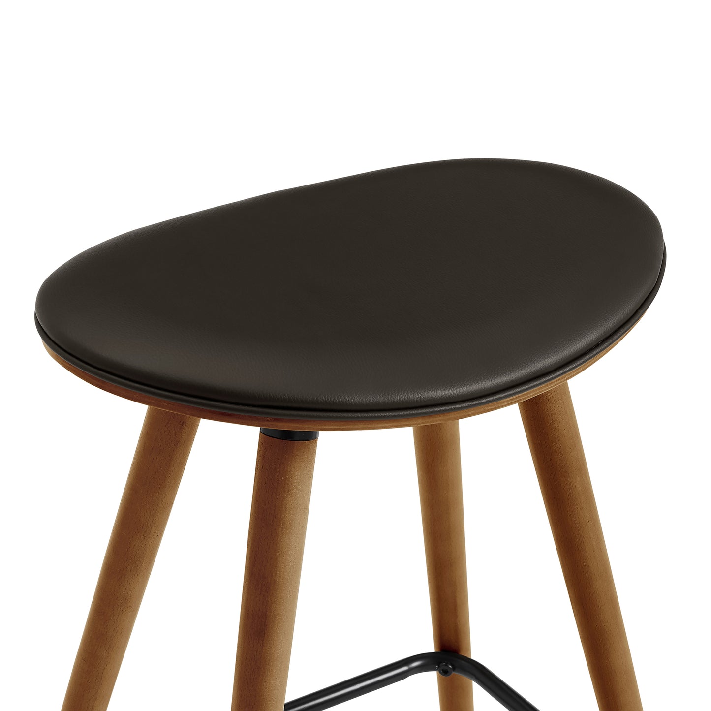 Piper 26" Counter Height Backless Bar Stool in Brown Faux Leather