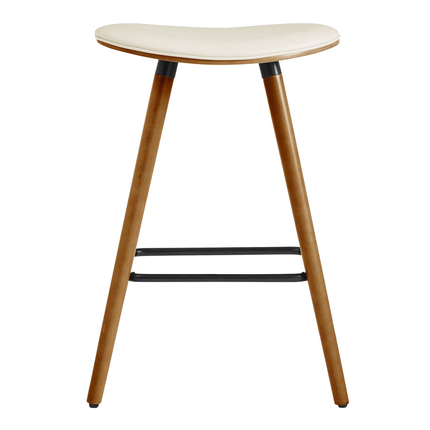 Piper 26" Counter Height Backless Bar Stool in Cream Faux Leather