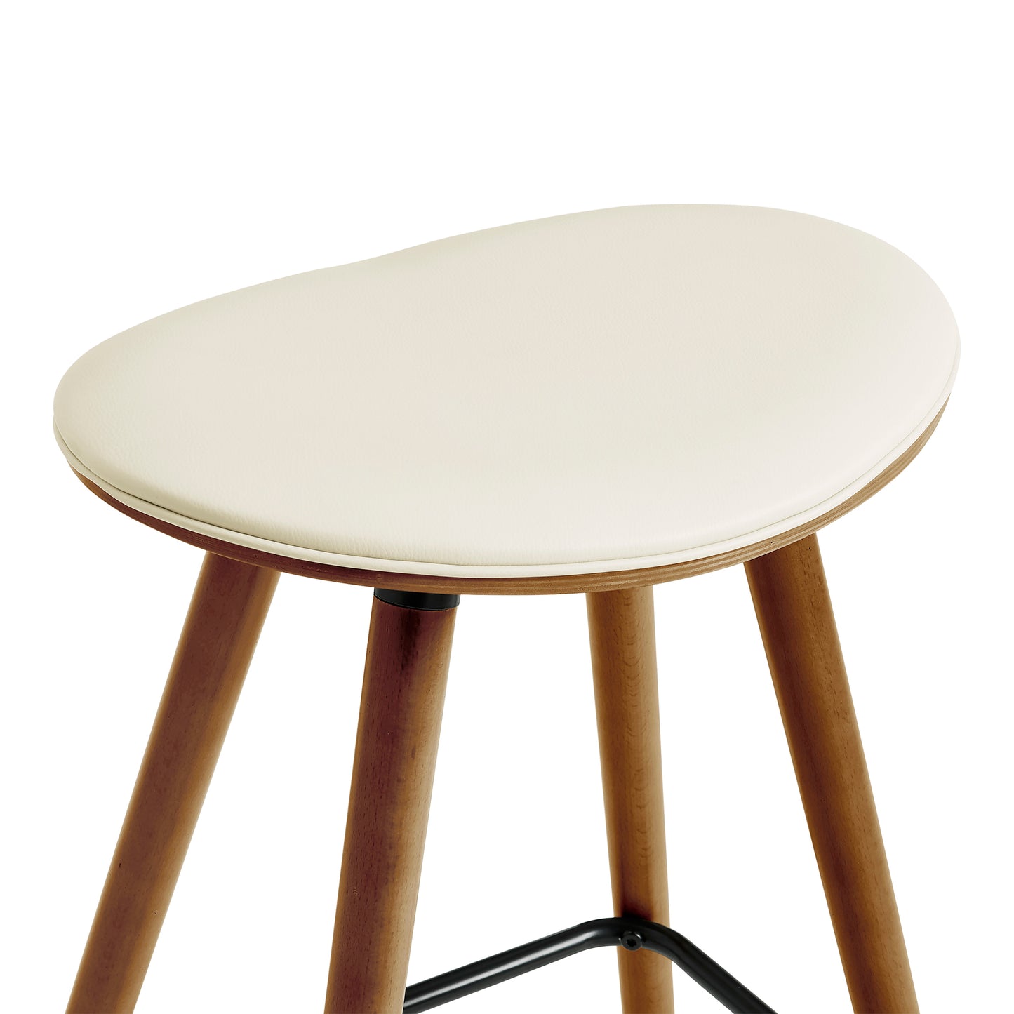 Piper 26" Counter Height Backless Bar Stool in Cream Faux Leather