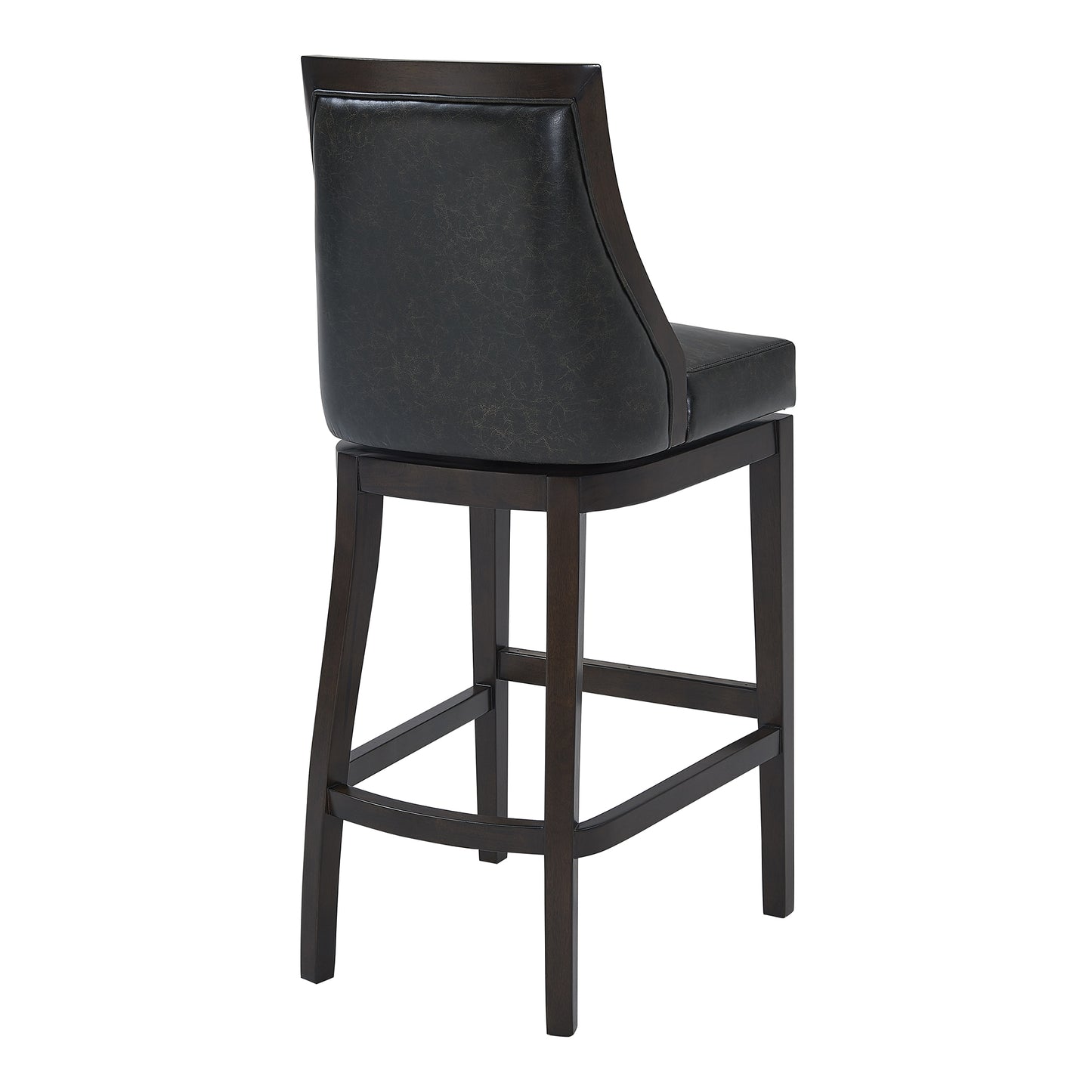 Presley 26" Counter Height Swivel Barstool in Espresso with Onyx Faux Leather