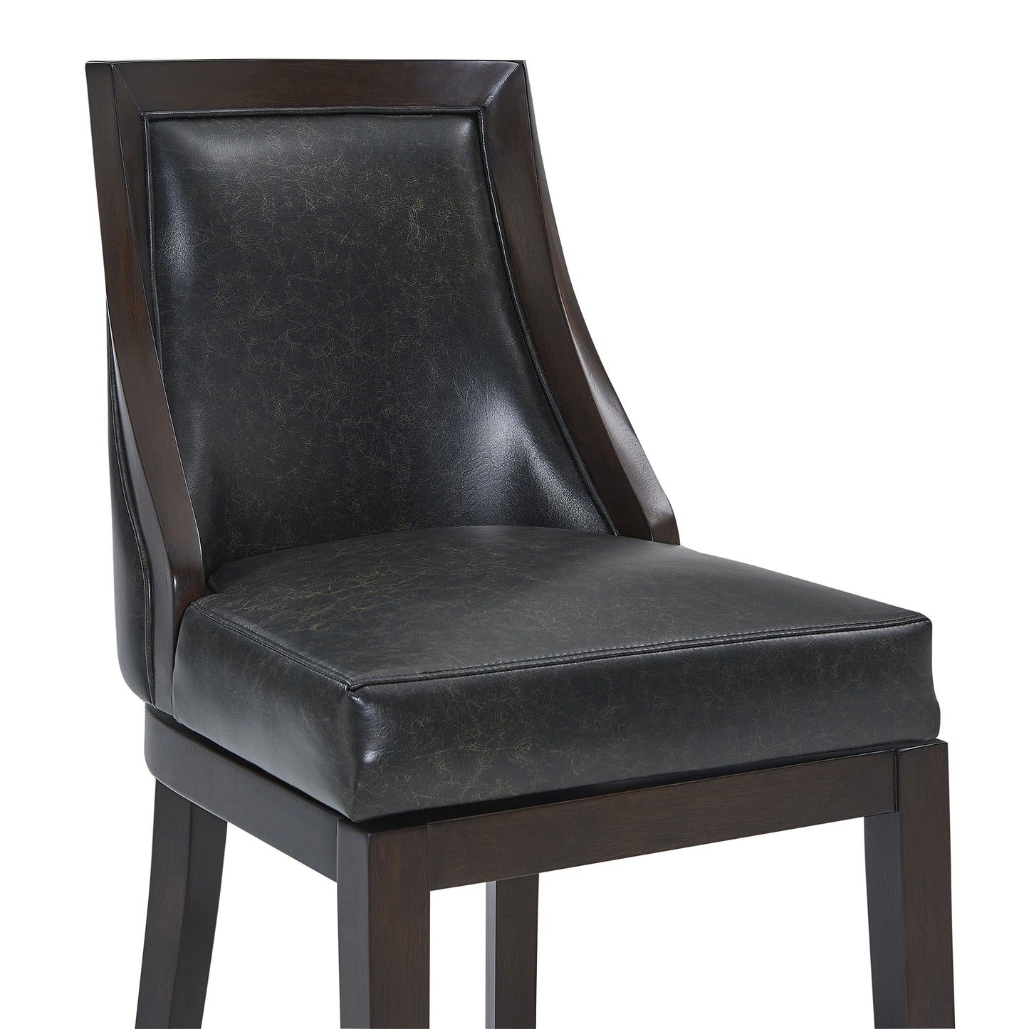 Presley 26" Counter Height Swivel Barstool in Espresso with Onyx Faux Leather