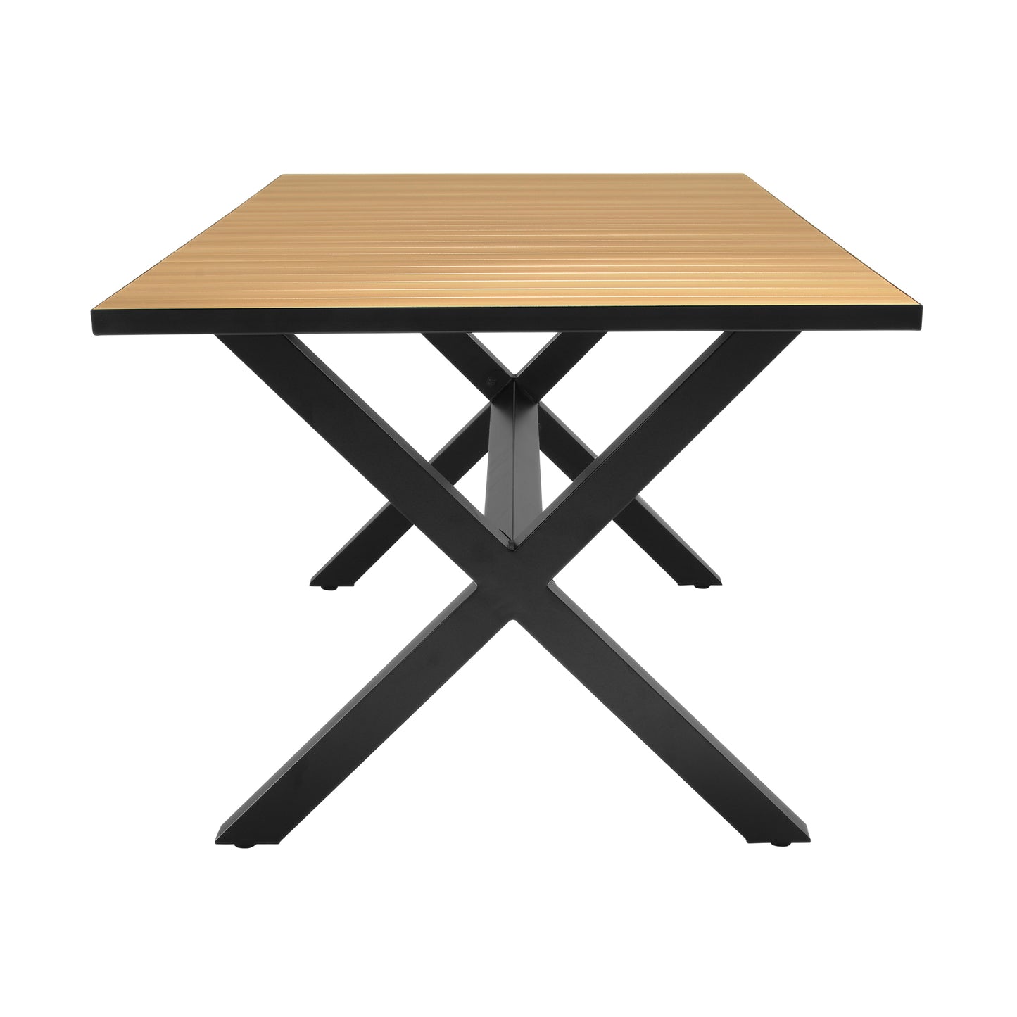 Paseo Outdoor Black Aluminum Rectangular Dining Table