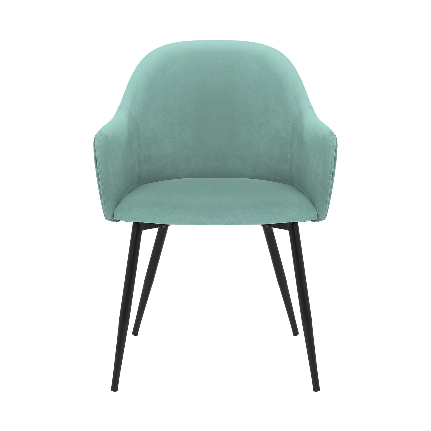 Pixie Two Tone Teal Fabric Dining Room Chair with Black Metal Legs