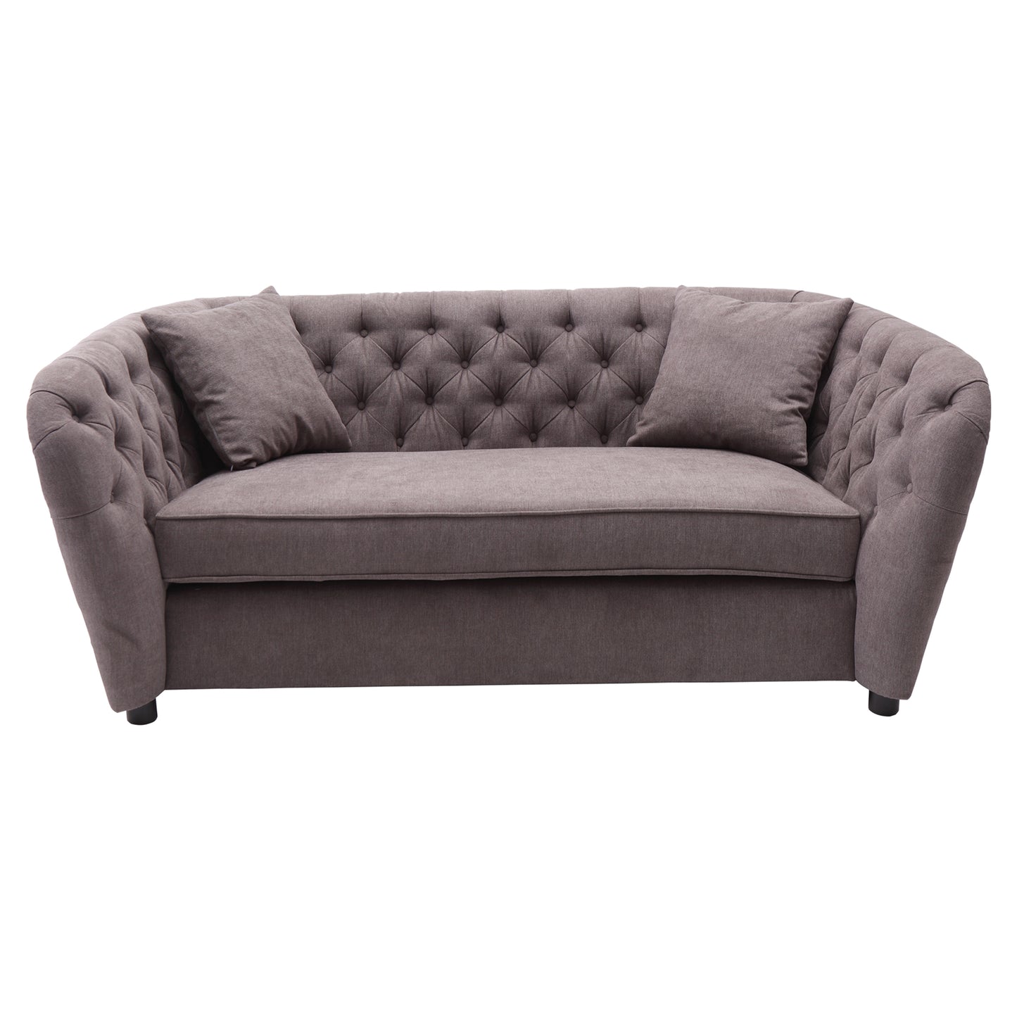 Rhianna Transitional Loveseat in Brown Tufted Chair
