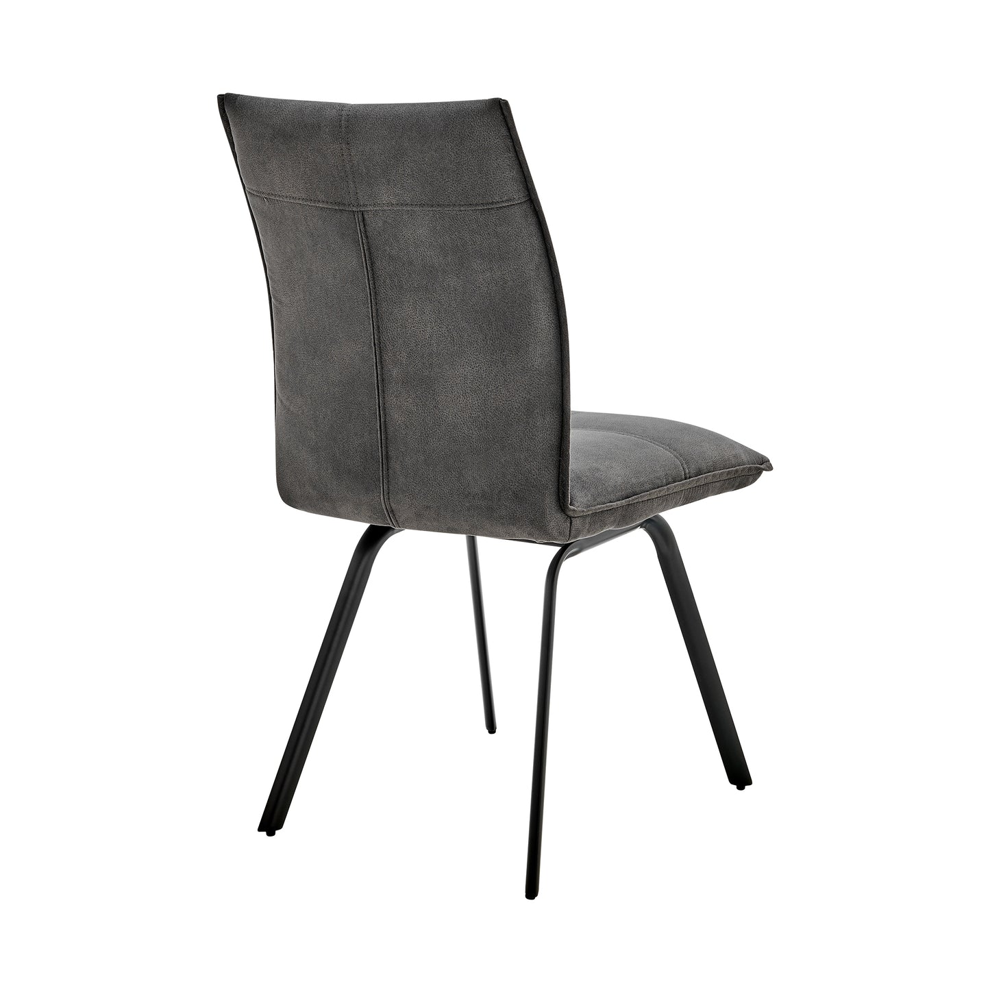 Rylee Dining Room Accent Chair in Charcoal Fabric and Black Finish - Set of 2