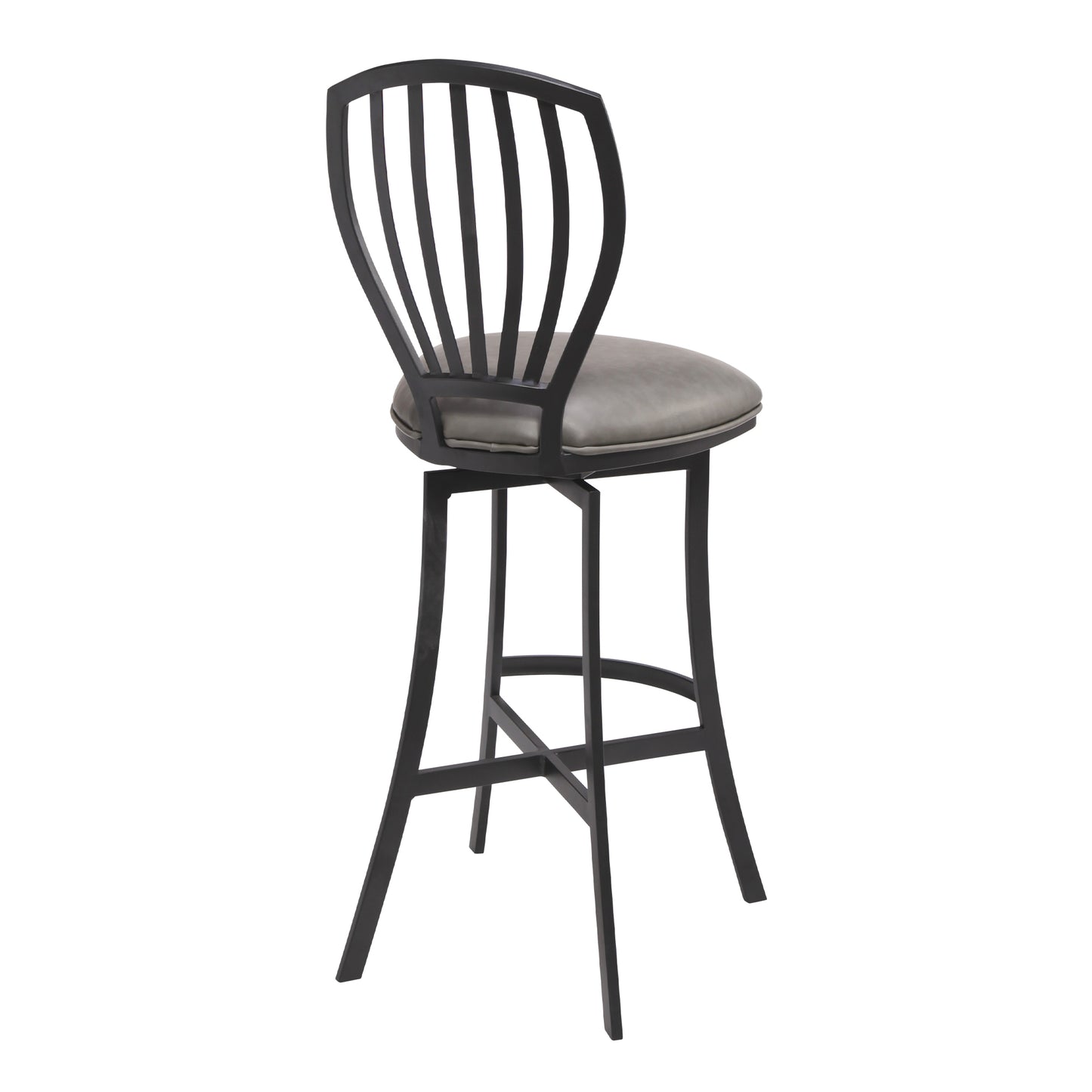 Sandy Contemporary 30" Bar Height Barstool in Matte Black Finish