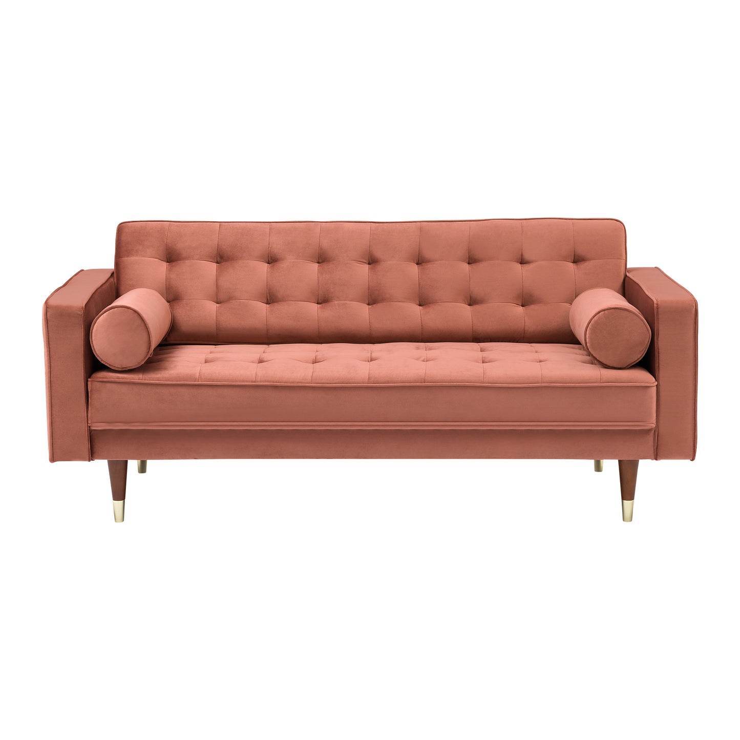 Somerset Blush Velvet Mid Century Modern Loveseat