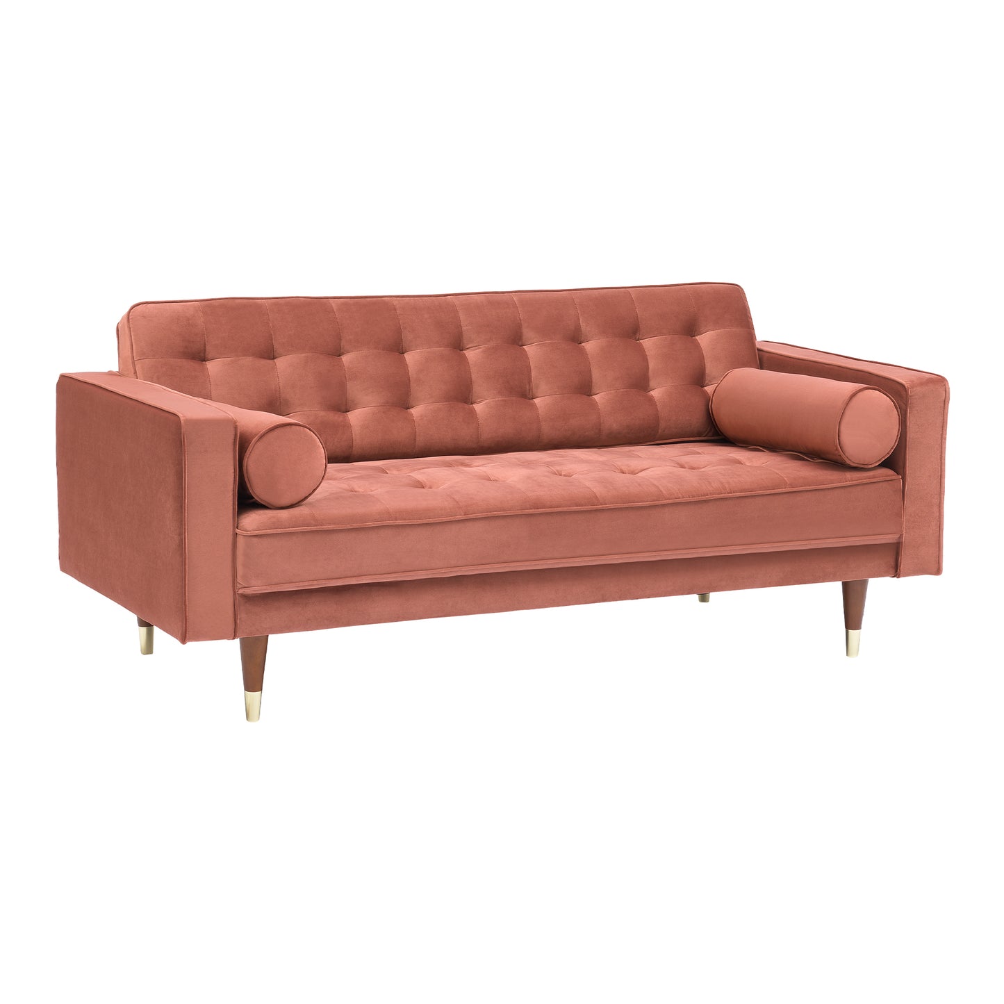 Somerset Blush Velvet Mid Century Modern Loveseat