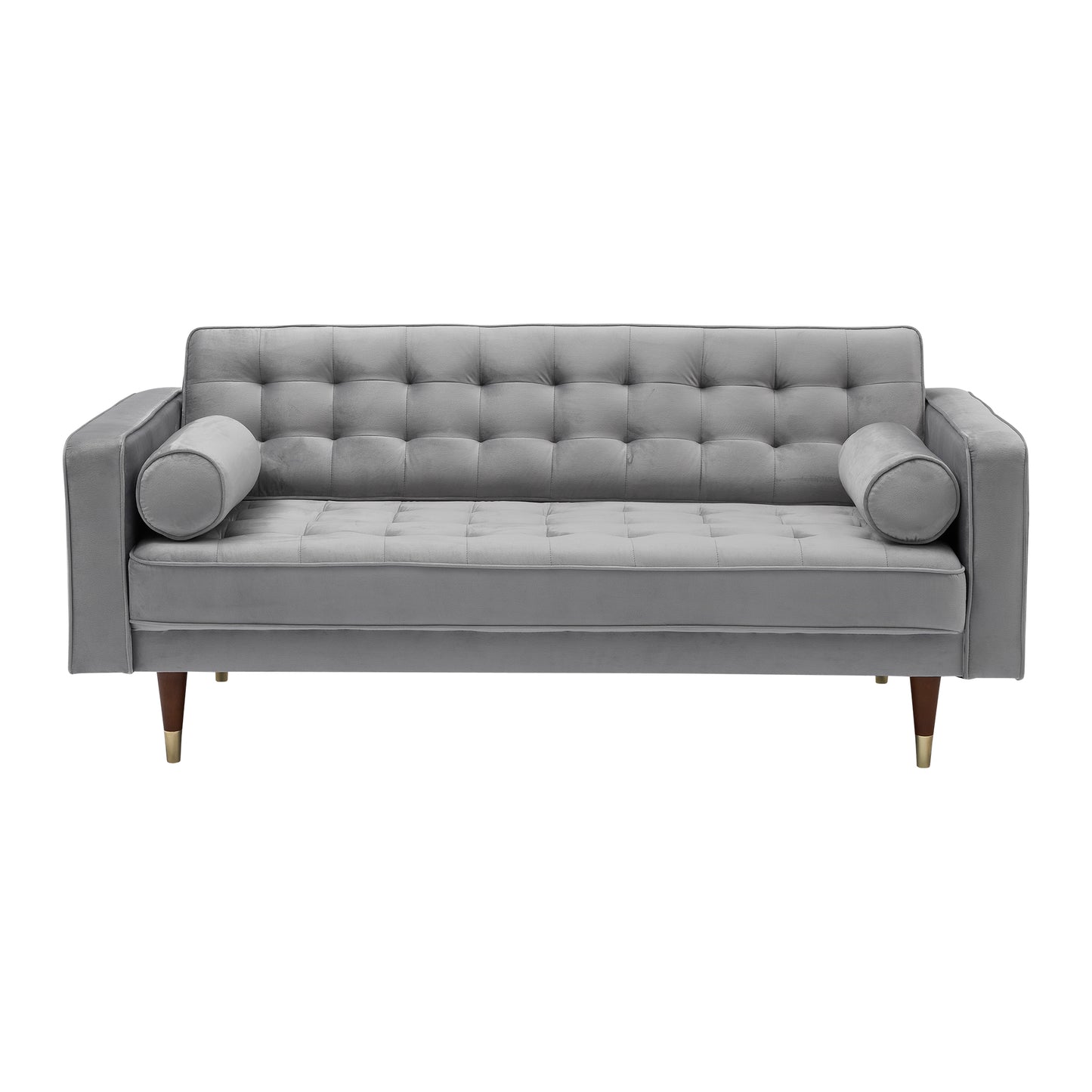Somerset Gray Velvet Mid Century Modern Loveseat