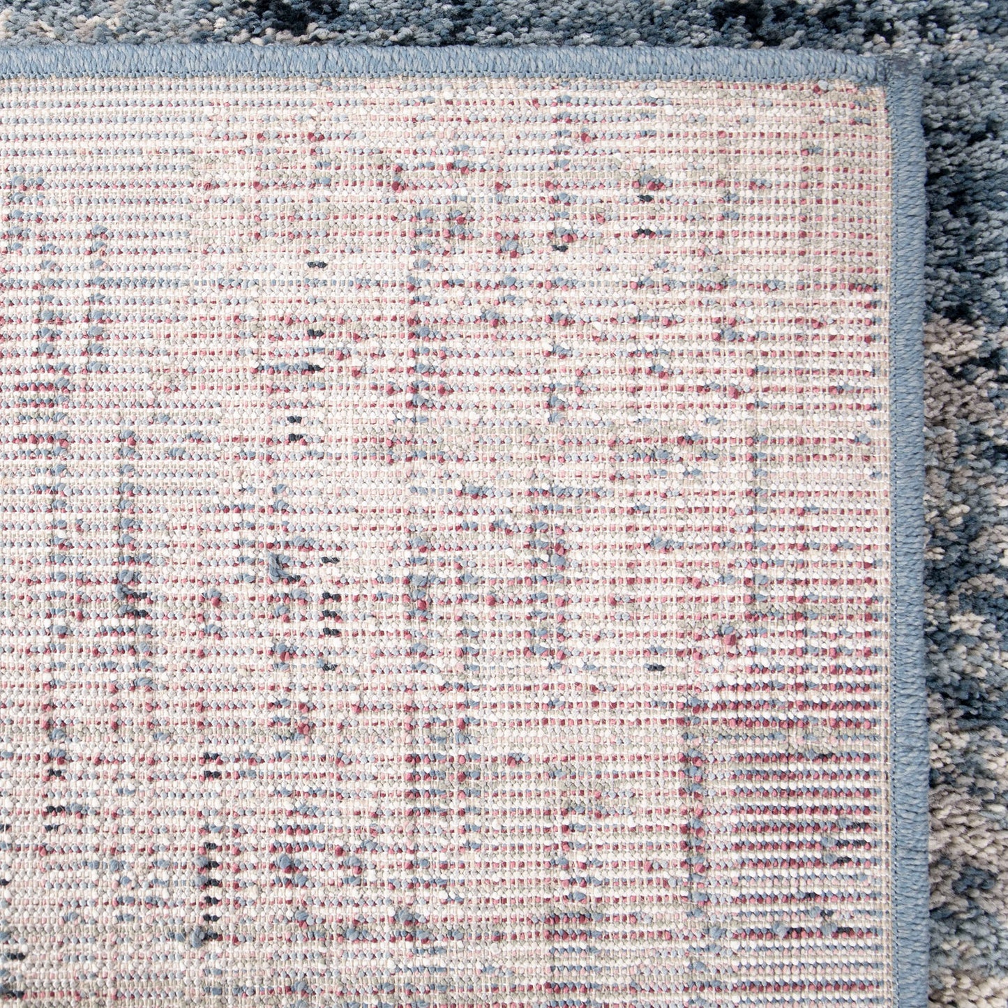 Spartan Contemporary 5x8 Area Rug in CreamandBlue