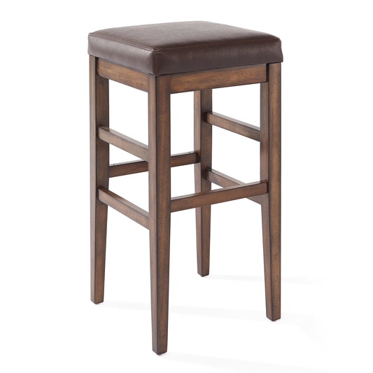 Sonata 26" Counter Height Wood Backless Barstool in Chestnut Finish