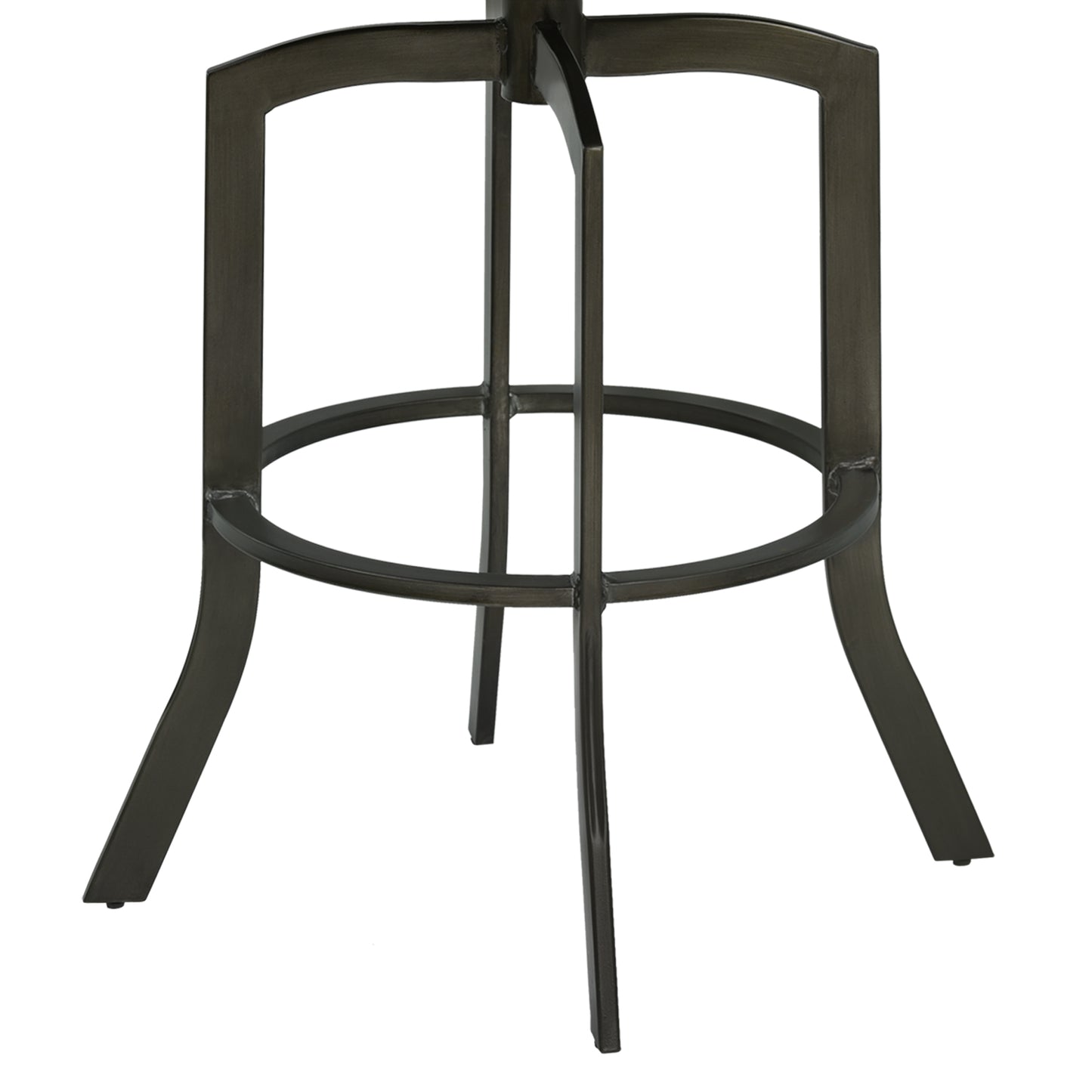 Studio 30" Bar Height Metal Swivel Barstool in Ford Black Faux Leather