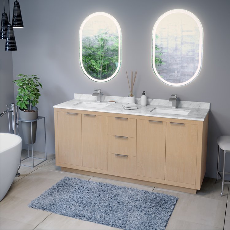Grace 24x36 Oval Frameless LED Mirror with Memory Dimmer and Defogger
