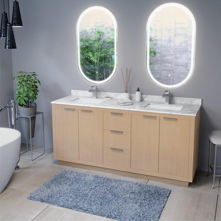 Grace 24x42 Oval Frameless LED Mirror with Memory Dimmer and Defogger