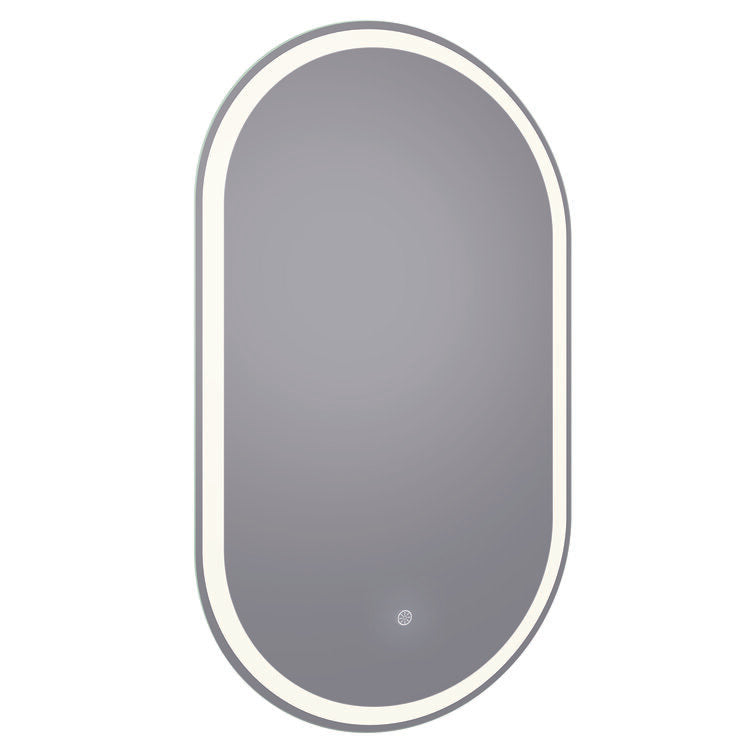 Grace 24x42 Oval Frameless LED Mirror with Memory Dimmer and Defogger