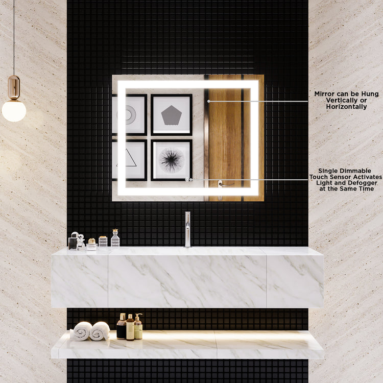 Arpella Lumina 48 in. x 36 in. LED Lighted Vanity Mirror