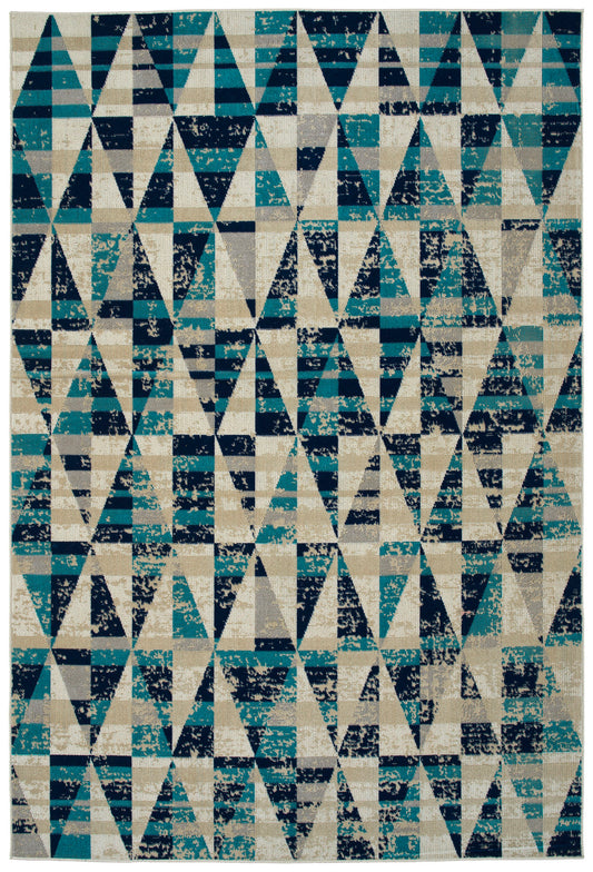 Kaleen Legata Collection Blue Teal Area Rug 7'10" x 10'